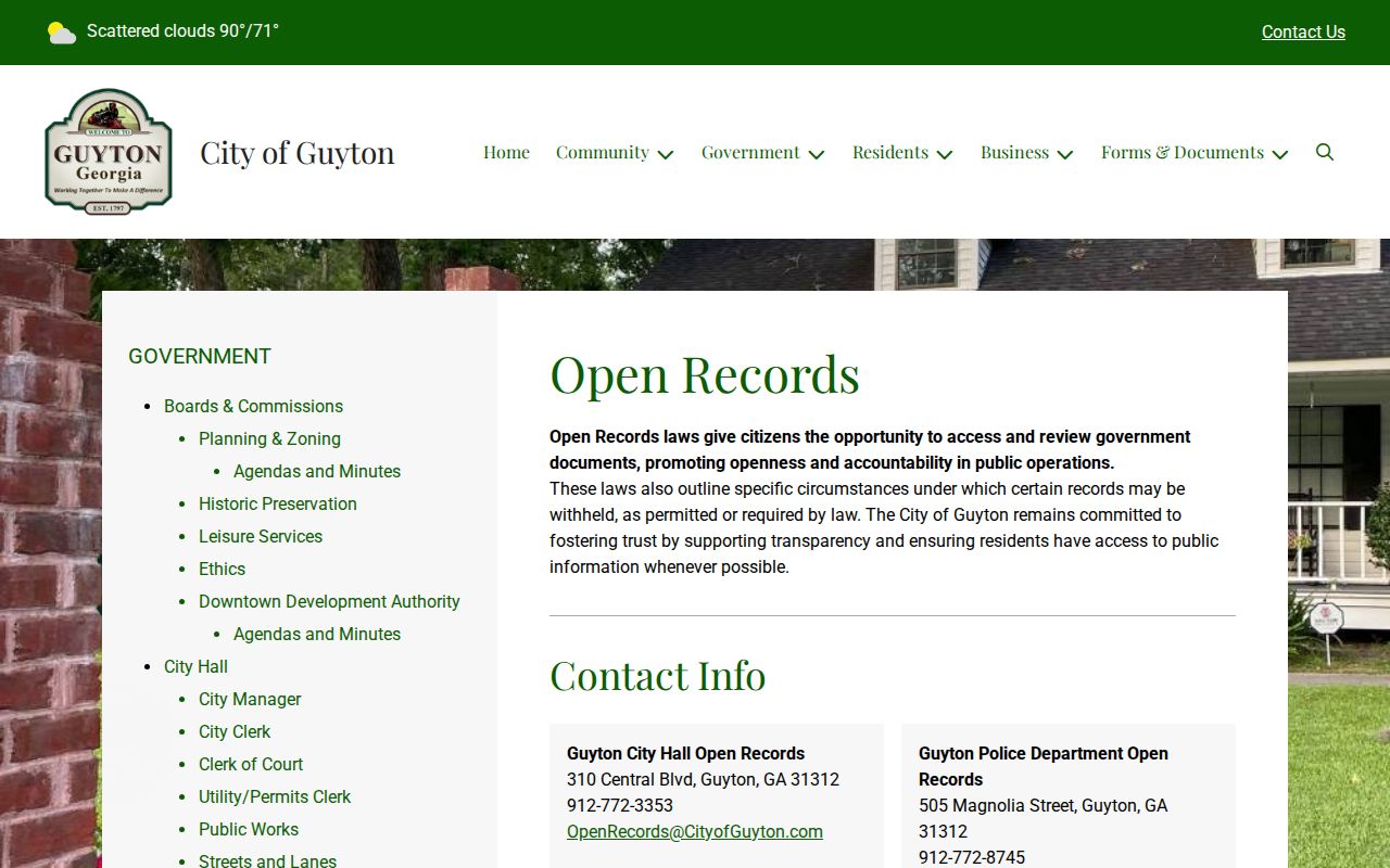 Effingham County arrest warrant administrative records request